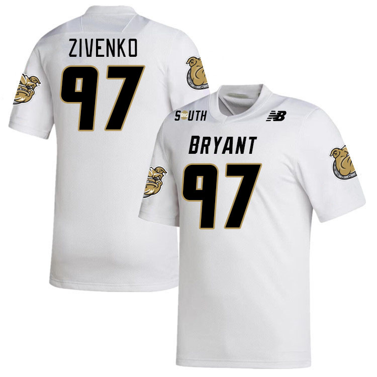 Men-Youth #97 Ivan Zivenko Bryant Bulldogs 2023 College Football Jerseys Stitched Sale-White